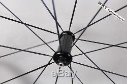 700c 56mm Tri Spoke Carbon Wheelset Piste Cyclable Clincher Fixed Gear Wheels (f & R)