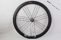 700c 56mm Tri Spoke Carbon Wheelset Piste Cyclable Clincher Fixed Gear Wheels (f & R)