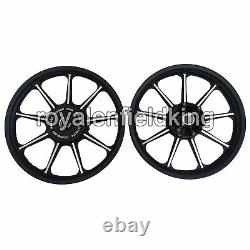 Adapté pour Royal Enfield Classic 500 Parado 9 Rayons D5 Jante en Alliage Avant & Arrière