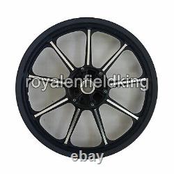 Adapté pour Royal Enfield Classic 500 Parado 9 Rayons D5 Jante en Alliage Avant & Arrière