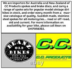 CZ MX 1965-89 Ensemble de rayons en acier inoxydable pour roue arrière 18