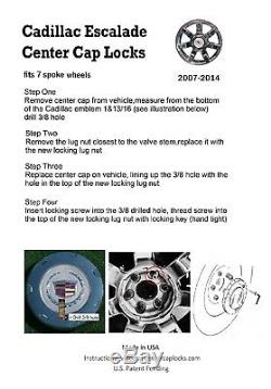 Cadillac Escalade 2007-2014 Center Cap Locks Pour 7 Rayons (centercaplocks. Com)