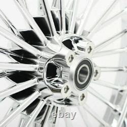 Chrome Fat Spoke Roues Rims 21x2.15 16x3.5 Pour Harley Softail Heritage Classic