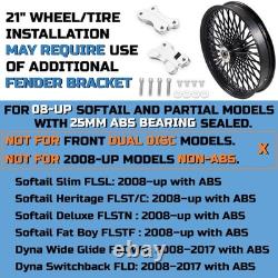 Combo de Roues Avant & Arrière pour Softail Fat Spoke 2008 et Plus, Noir, Avec ABS