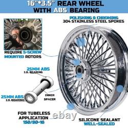 Combo de roues avant et arrière pour Harley Touring 2008 avec jantes à rayons larges en chrome