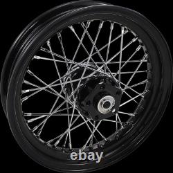 DRAG SPECIALTIES 19076AB Roue à Rayons 40 Rayons Avant/Arrière Noire 16x3