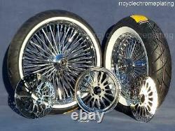 Dna Mammouth 52 Spoke Chrome Roues 2 Rotors Pulley Tire Harley 08-21 Deluxe