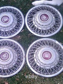 Ensemble De 4 1981-1985 Cadillac Eldorado Séville 15 Wire Spoke Hubcaps Wheel Covers