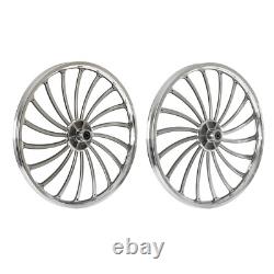 Ensemble de 20 Jantes de Roue de Vélo 18 Rayons Arrière & Avant Roue en Aluminium Monovitesse Argent