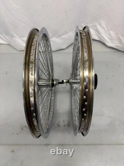 Ensemble de 20 Jantes de Roue de Vélo 68 rayons Arrière & Avant Chrome Cruiser de Plage Lowrider
