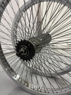 Ensemble de 20 Jantes de Roue de Vélo 68 rayons Arrière & Avant Chrome Cruiser de Plage Lowrider