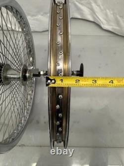 Ensemble de 20 Jantes de Roue de Vélo 68 rayons Arrière & Avant Chrome Cruiser de Plage Lowrider