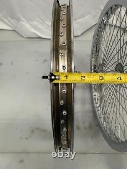 Ensemble de 20 Jantes de Roue de Vélo 68 rayons Arrière & Avant Chrome Cruiser de Plage Lowrider
