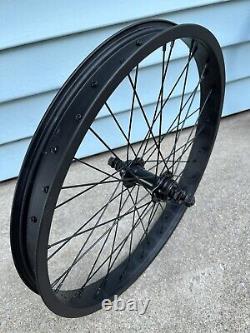 Ensemble de 20 roues de vélo à rayons noirs avant et arrière pour BMX avec axes de 3/8 pouces et nouvelles jantes en aluminium