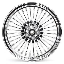 Ensemble de jantes avant et arrière à rayons gras chromés de 16 x 3,5 pouces pour Harley Touring Softail