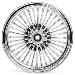 Ensemble de jantes avant et arrière à rayons gras chromés de 16 x 3,5 pouces pour Harley Touring Softail