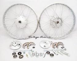 Ensemble de moyeu de frein de jante de roue avant-arrière Honda C50 C65 C70 avec rayons F6s + r4s