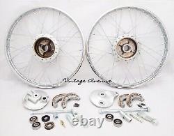 Ensemble de moyeu de frein de jante de roue avant-arrière Honda C50 C65 C70 avec rayons F6s + r4s
