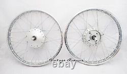 Ensemble de moyeu de frein de jante de roue avant-arrière Honda C50 C65 C70 avec rayons F6s + r4s