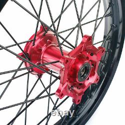 Ensemble de roues Cnc avec moyeux rouges pour Honda Crf250r 2014-2024 Crf450r 2013/2024 21/19