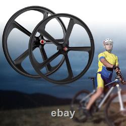 Ensemble de roues à rayons fixes / fixie pour vélo, roues magnésium 700C, jeu de jantes avant + arrière, vitesse unique à cinq rayons.