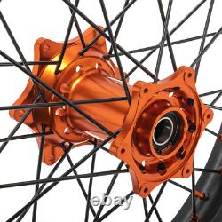 Ensemble de roues avant et arrière 21 / 19 moyeu orange pour SXF SX EXC XCW 125-540 pour HUSQVARNA