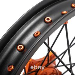 Ensemble de roues avant et arrière 21 / 19 moyeu orange pour SXF SX EXC XCW 125-540 pour HUSQVARNA
