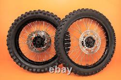 Ensemble de roues avant et arrière noires RM250 RM 250 2001-2008 avec moyeu, jante, rayons et pneu 21/19