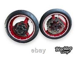 Ensemble de roues avant et arrière rouges et blanches Suzuki Gsxr600 Gsxr750 2004 2005