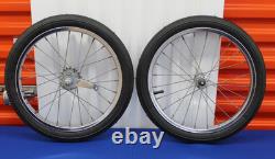 Ensemble de roues de jante avant et arrière OEM Schwinn PIXIE 16' avec frein à rétropédalage Shimano des années 1970