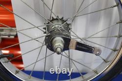 Ensemble de roues de jante avant et arrière OEM Schwinn PIXIE 16' avec frein à rétropédalage Shimano des années 1970
