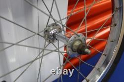 Ensemble de roues de jante avant et arrière OEM Schwinn PIXIE 16' avec frein à rétropédalage Shimano des années 1970