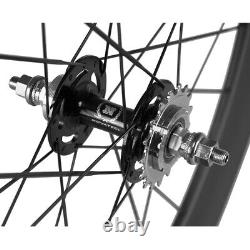 Ensemble de roues de piste avec roue avant à trois branches et roue arrière à engrenage fixe de 88 mm en carbone pour vélo de piste