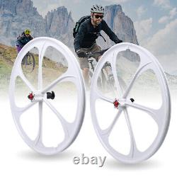 Ensemble de roues de vélo avant et arrière 7/8/9/10 vitesses pour vélo à frein à disque, avec 6 rayons.