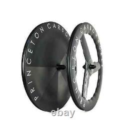 Ensemble de roues de vélo de contre-la-montre tout carbone 700C largeur 28mm, compatible tubeless et tubulaire, frein à disque/jante.