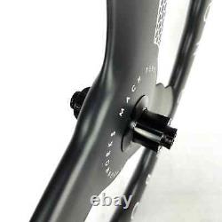 Ensemble de roues de vélo de contre-la-montre tout carbone 700C largeur 28mm, compatible tubeless et tubulaire, frein à disque/jante.