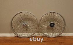 Ensemble de roues en alliage pour vélo Weinmann avant et arrière de 20 pouces, 12G, 36 rayons, couleur argent.