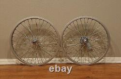 Ensemble de roues en alliage pour vélo Weinmann avant et arrière de 20 pouces, 12G, 36 rayons, couleur argent.