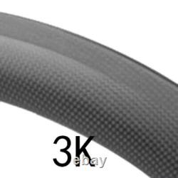Ensemble de roues en carbone pour vélo de route 700C 2835mm 6 rayons frein à disque Centre lock / 6 boulons