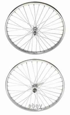 F&r 26 X 2.125 Cruiser de plage robuste 12g avant ou arrière en chrome 36 rayons