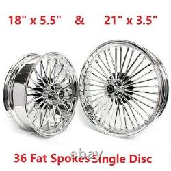 Fat Spoke Roue Rim Set Double Disque 21x3.5 18x5.5 Pour Harley Dyna Softail