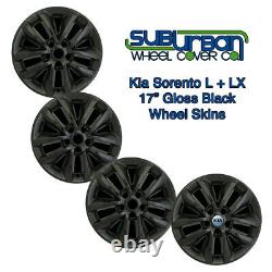 Fits'16-18 Kia Sorento L & LX Black Wheel Skins Fits 17 10 Rims Spoke 7466-gb