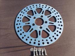 Harley 11.5 Avant Arrière Frein 9 Rayons Rotors, Boulons Chromés Softail Dyna Sportster
