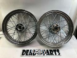 Harley Chrome 16 Jantes De Roues À Rayons Arrière Avant De Palier Étanche