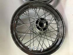Harley Chrome 16 Jantes De Roues À Rayons Arrière Avant De Palier Étanche