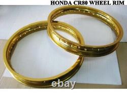 Honda Cr80 Alu Yellow Gold Front & Roar Roue Rim Set 36 Hôles De Ponce #bi3687#