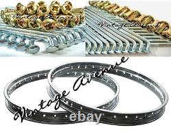 Honda St90 K0/K1/K2 '73 '74 '75 Jante Avant Arrière 2pcs + Ensemble de Rayons 72pcs (d)