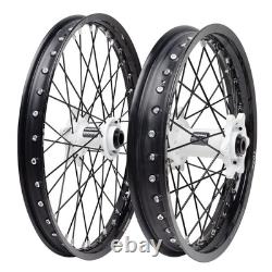 Jante Tusk Impact Avant&Arrière 1.60x21/2.15x18 Jante Noire/Spokes Noires/Moyeu Blanc