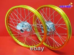 Jante en aluminium avant et arrière et jeu de rayons en acier inoxydable adaptés pour HONDA C50 C65 C70 VI1201