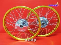 Jante en aluminium avant et arrière et jeu de rayons en acier inoxydable adaptés pour HONDA C50 C65 C70 VI1201